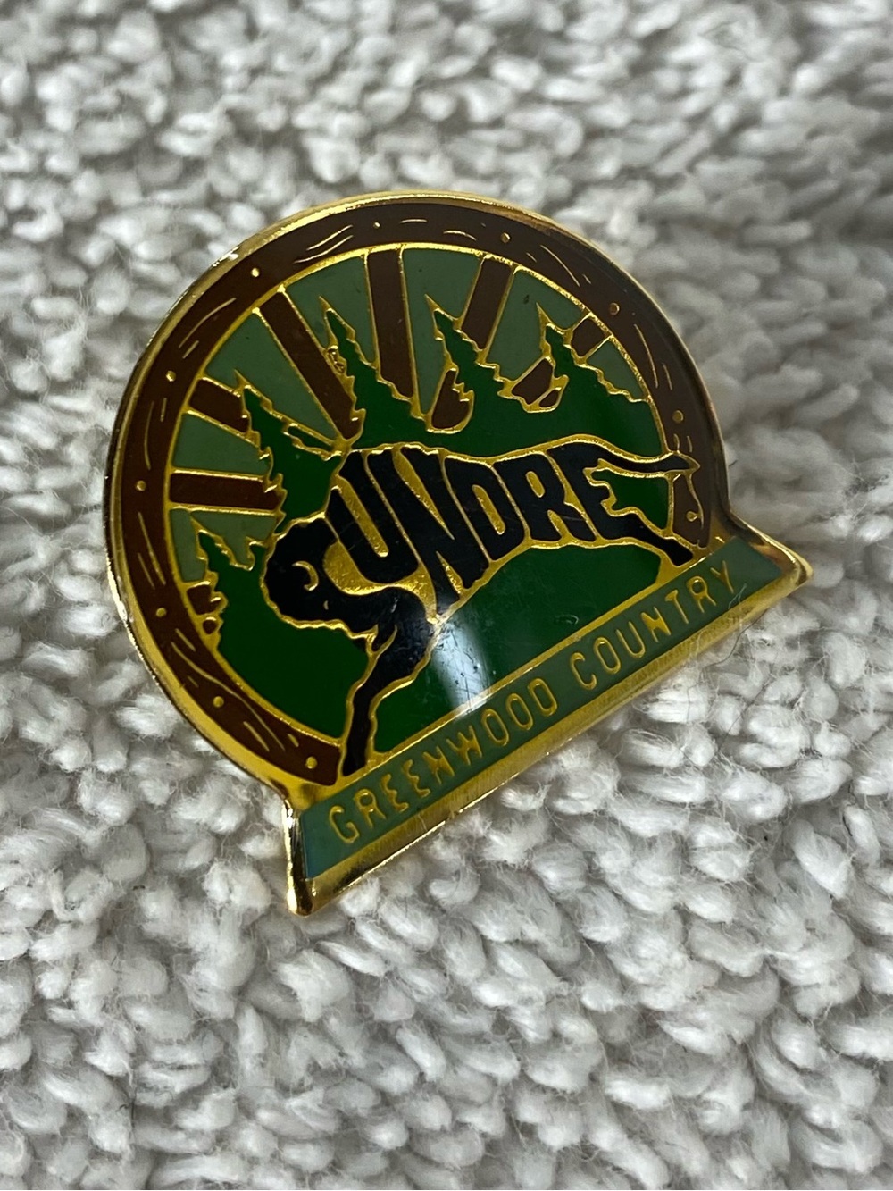 5/$35 Vintage Sundre Alberta Greenwood Country Souvenir Travel Lapel Pin